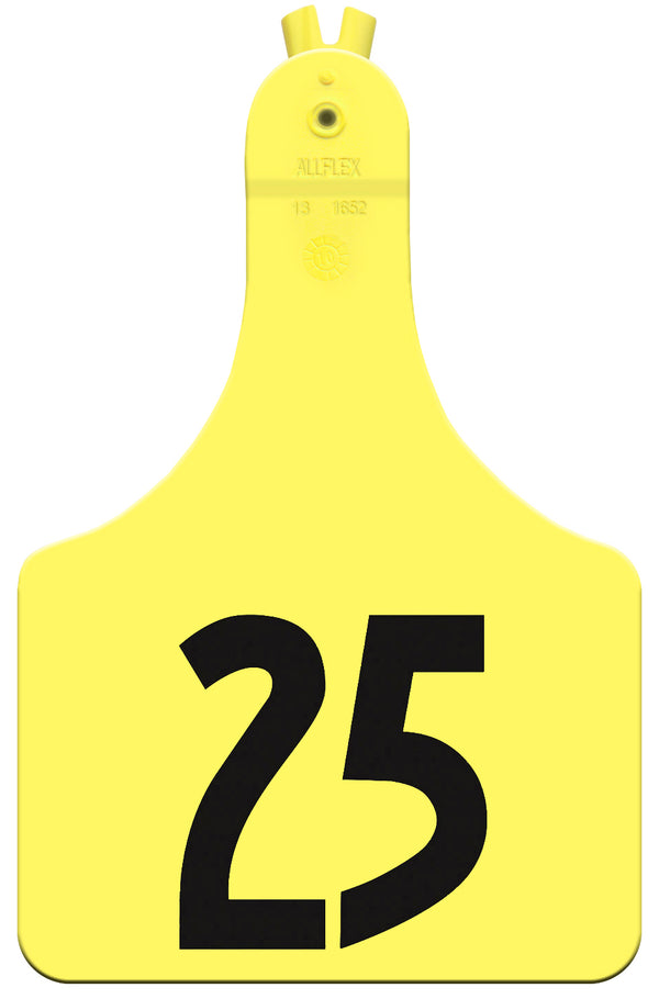 Allflex Pre-Numbered ATAG COW tags in bags of 25- Yellow