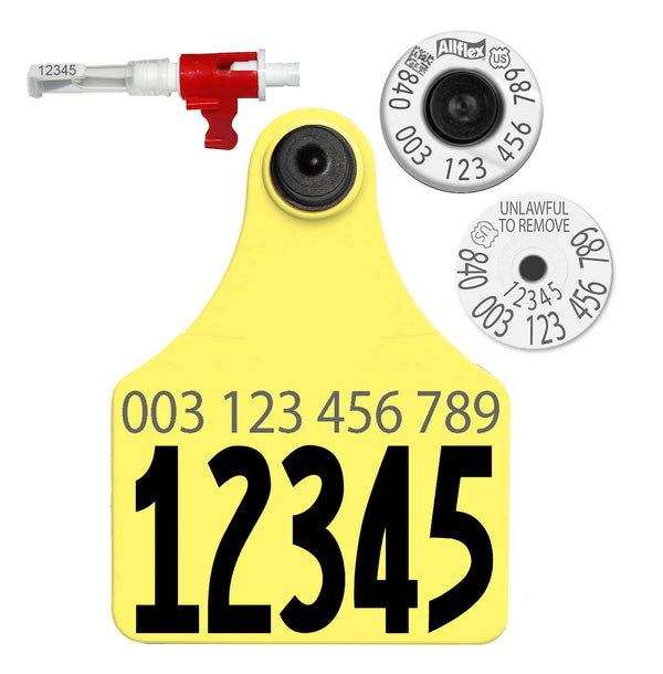Allflex Allflex TSU Large USDA HDX EID Tag Layout 1 (Tamperproof) - Yellow