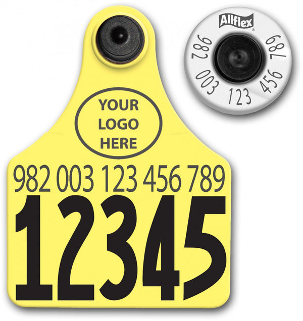 Allflex Allflex Large HDX Matched Pair Set Layout 3 (Tamperproof) - Yellow