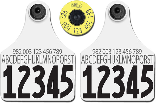 Allflex Allflex Large FDX Matched Pair Set Layout 56 (Tamperproof) - Yellow