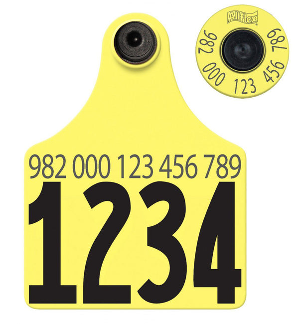 Allflex Allflex Maxi FDX Matched Pair Set Layout 1 (Tamperproof) - Yellow