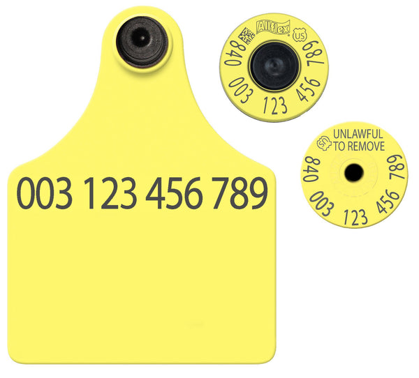 Allflex Allflex USDA Maxi FDX Matched Pair Set Layout 2 (Tamperproof) - Yellow