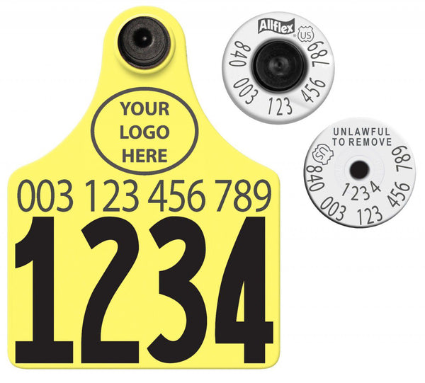 Allflex Allflex USDA Maxi HDX Matched Pair Set Layout 3 (Tamperproof) - Yellow