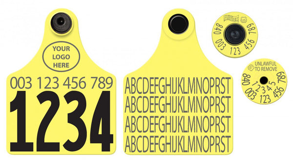 Allflex Allflex USDA Maxi FDX Matched Pair Set Layout 4 (Tamperproof) - Yellow