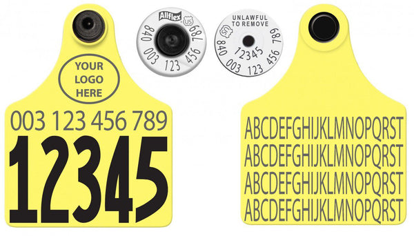 Allflex Allflex USDA Maxi HDX Matched Pair Set Layout 4 (Tamperproof) - Yellow