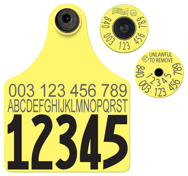 Allflex Allflex USDA Maxi FDX Matched Pair Set Layout 5 (Tamperproof) - Yellow