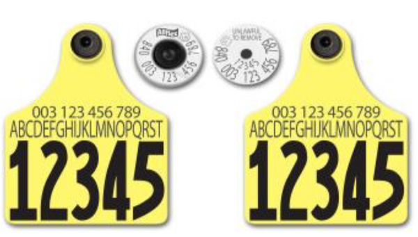 Allflex Allflex Maxi HDX Matched Pair Set Layout 53 (Tamperproof) - Yellow