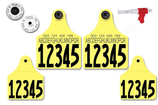 Allflex Allflex USDA TSU Maxi HDX Matched Pair Set Layout 61 (Tamperproof) - Yellow