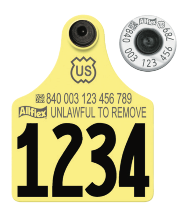 Allflex Allflex USDA Maxi HDX Matched Pair Set Layout 1 (Tamperproof) - Yellow