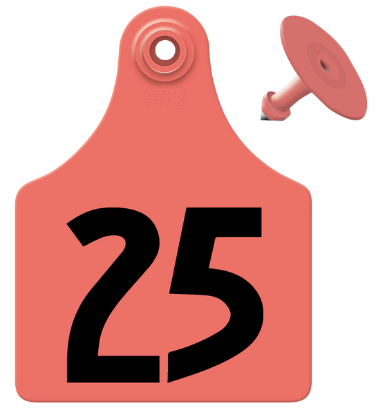 Allflex Pre-Numbered Maxi tags in bags of 25- Red | CattleTags.com