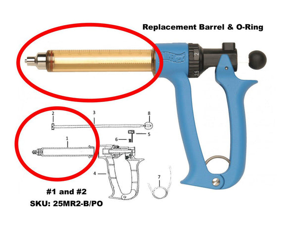Allflex Allflex 25ml Repeater Syringe Repl Barrel and O-Ring