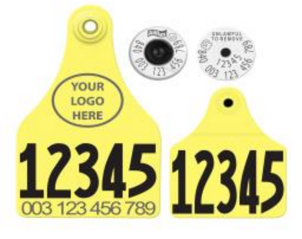 Allflex USDA Super Maxi HDX Matched Pair Set Layout 1 with Male Tag
