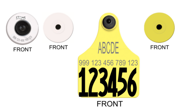 Allflex Large HDX Matched Pair Set Layout 3 TEXT (Tamperproof)
