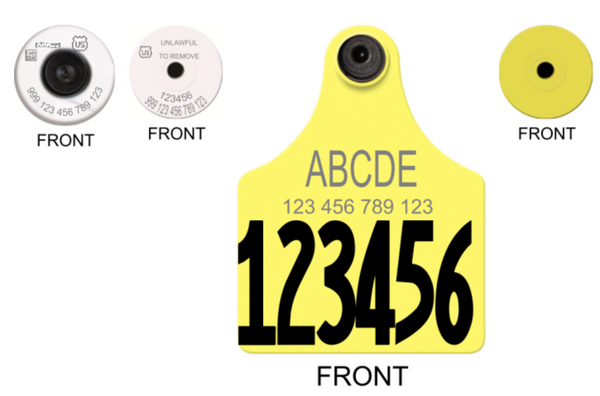 Allflex USDA Maxi HDX Matched Pair Set Layout 3 TEXT (Tamperproof)