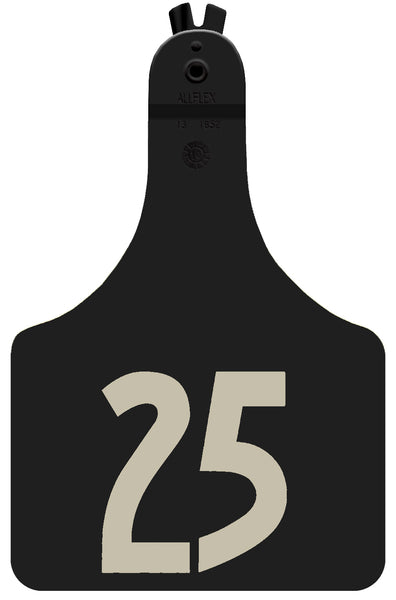 Allflex Pre-Numbered ATAG COW tags in bags of 25- Black | CattleTags.com