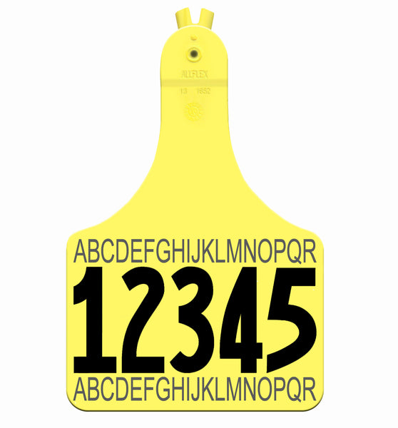 Allflex ATag Cow Layout 58 - Yellow | CattleTags.com